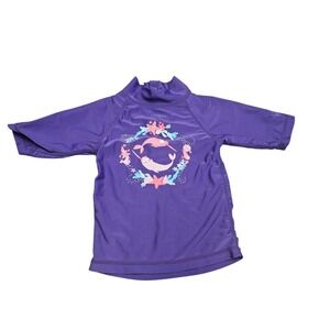 V Skinz UPF 50+‎ Sunwear Rash Guard Swim Top 2T Purple Narwhal Starfish